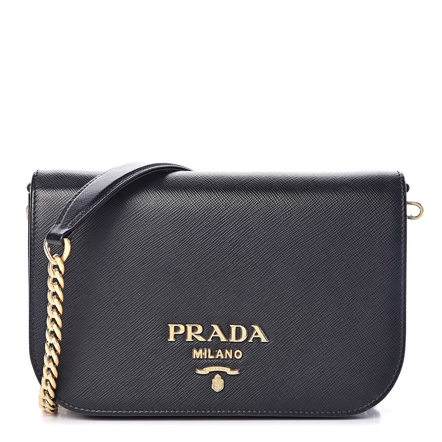 Saffiano Lux Crossbody Bag Black