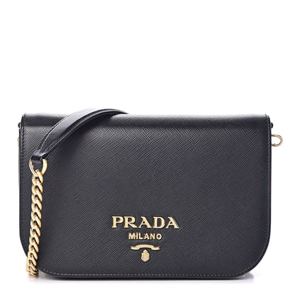 Prada Saffiano Lux Crossbody Bag Black 1 of 9