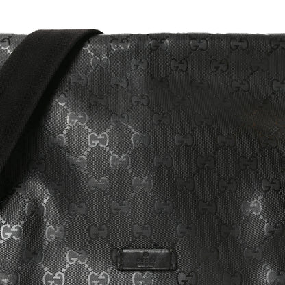 Gucci Imprime Monogram Medium Double Buckle Flap Messenger Bag Black 8 of 10