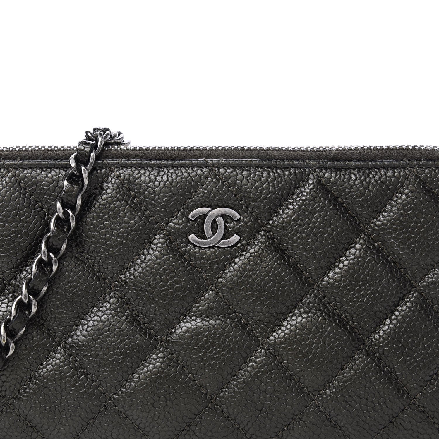 Chanel Caviar Quilted Small Clutch With Chain Dark Charcoal 11 of 12