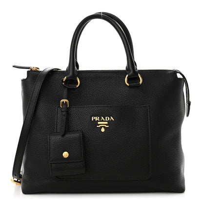 Prada Vitello Daino Boxy Tote Black 1 of 12