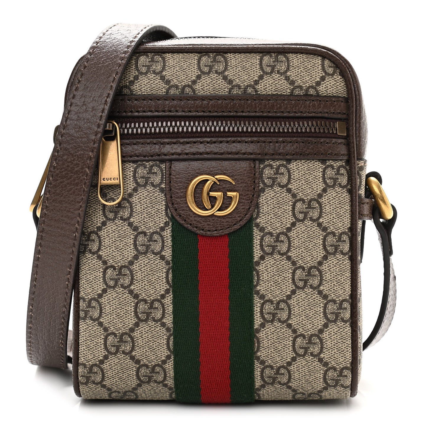 GG Supreme Monogram Web Mini Ophidia Messenger Brown