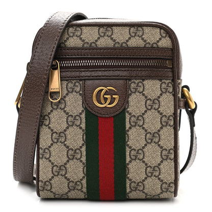 Gucci GG Supreme Monogram Web Mini Ophidia Messenger Brown 1 of 11