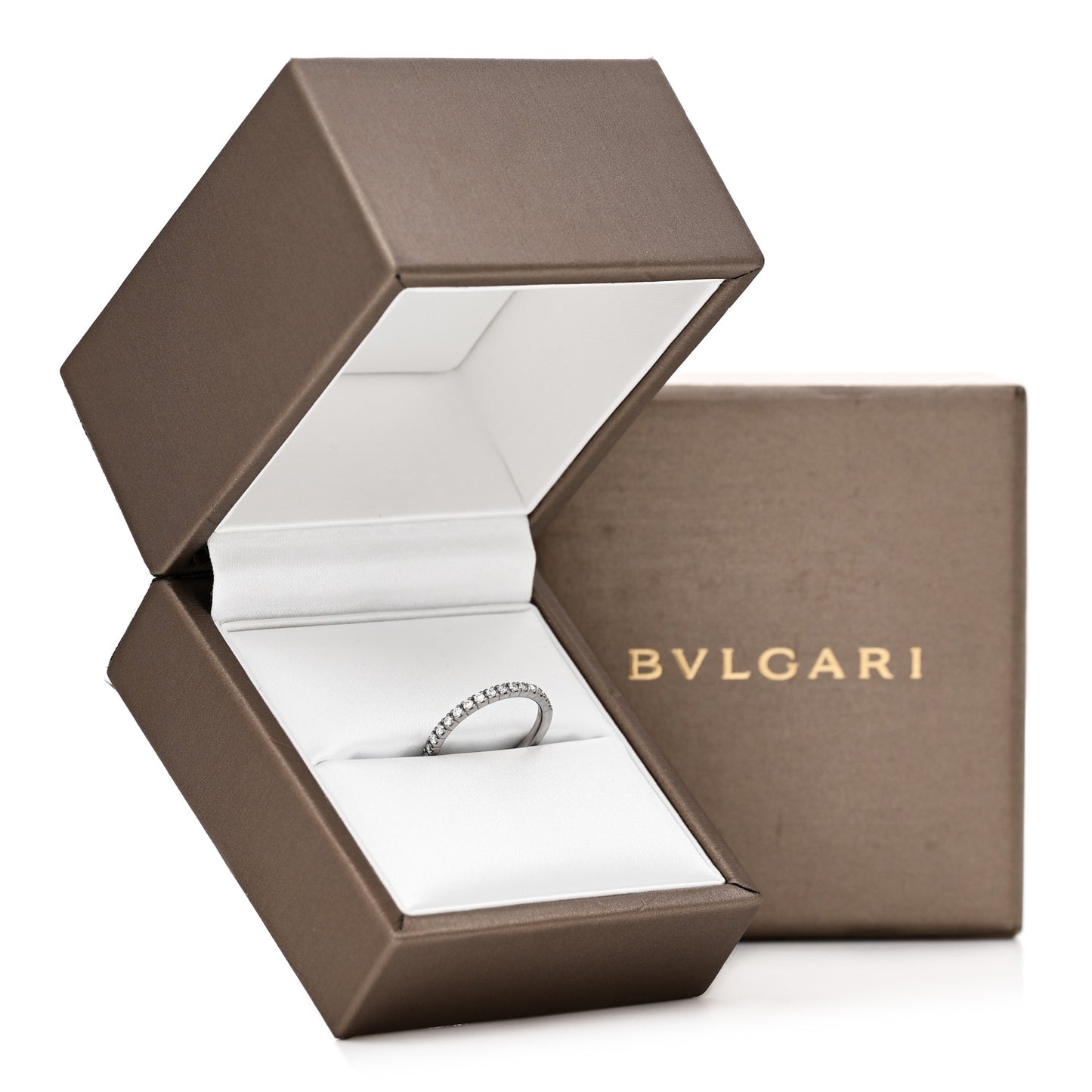 18K White Gold Diamond Roma Amor Wedding Band Ring 47 4.25
