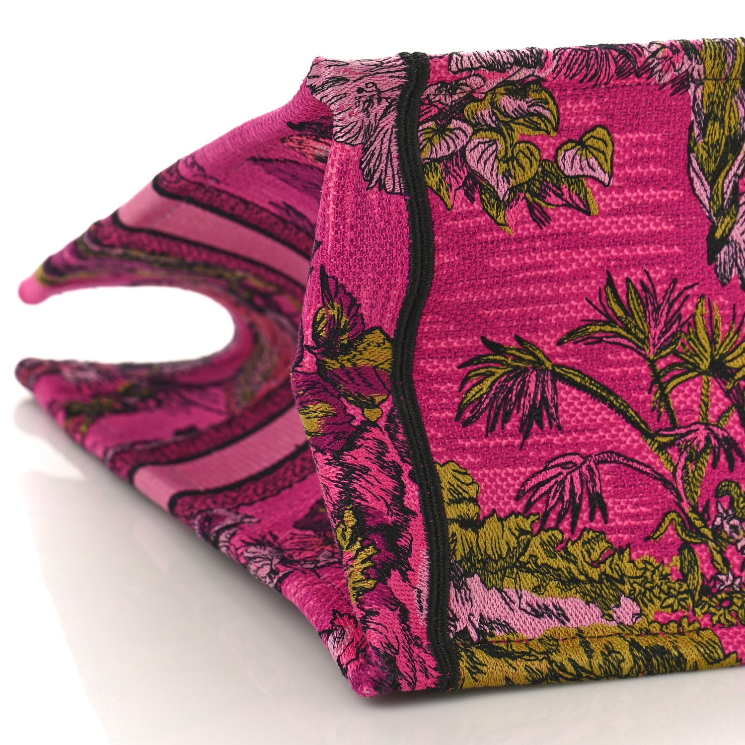 Christian Dior Canvas Embroidered Large Toile de Jouy Voyage Book Tote Fuchsia Multicolor 7 of 8