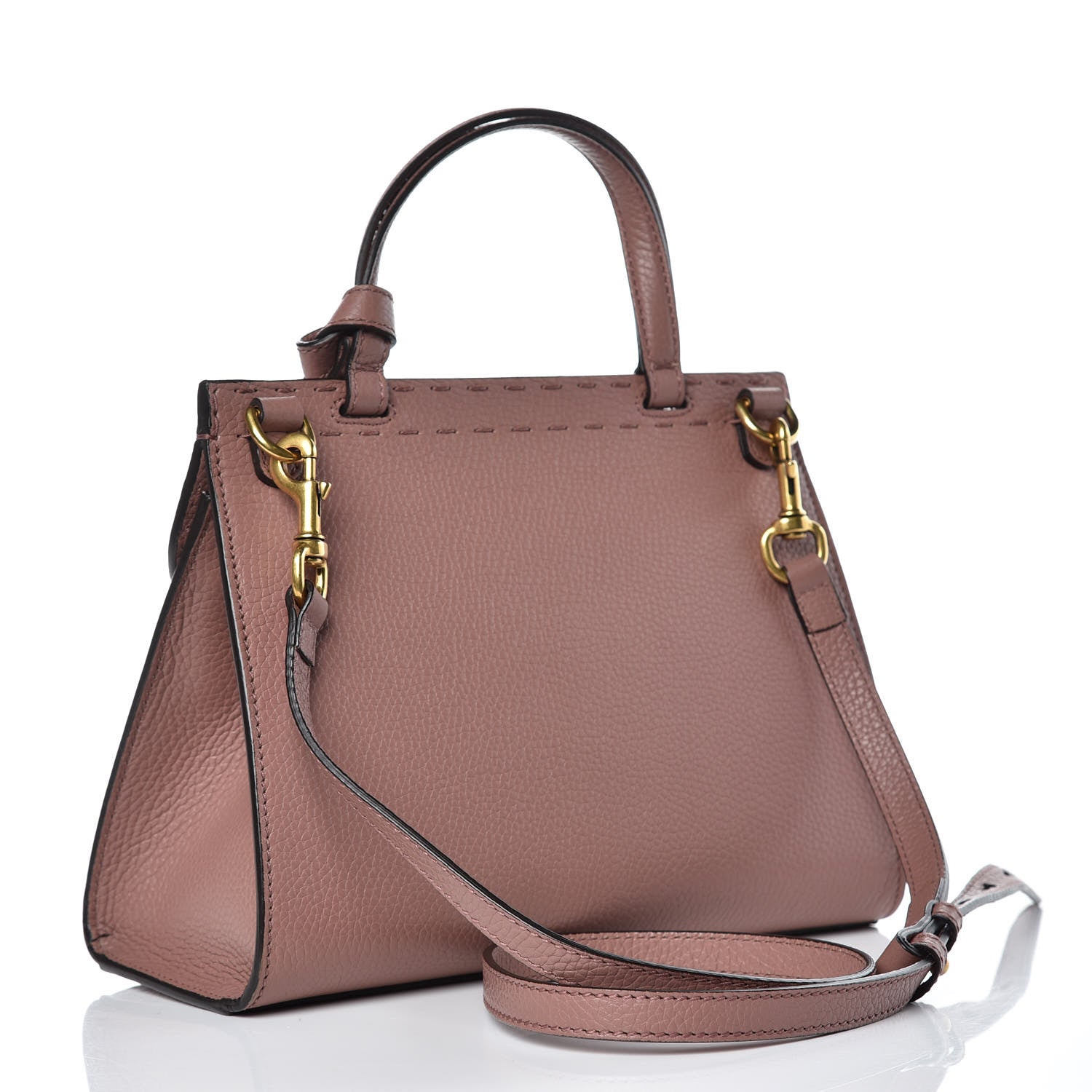 Gucci Calfskin Mini GG Marmont Top Handle Bag Rosy Phard 3 of 9