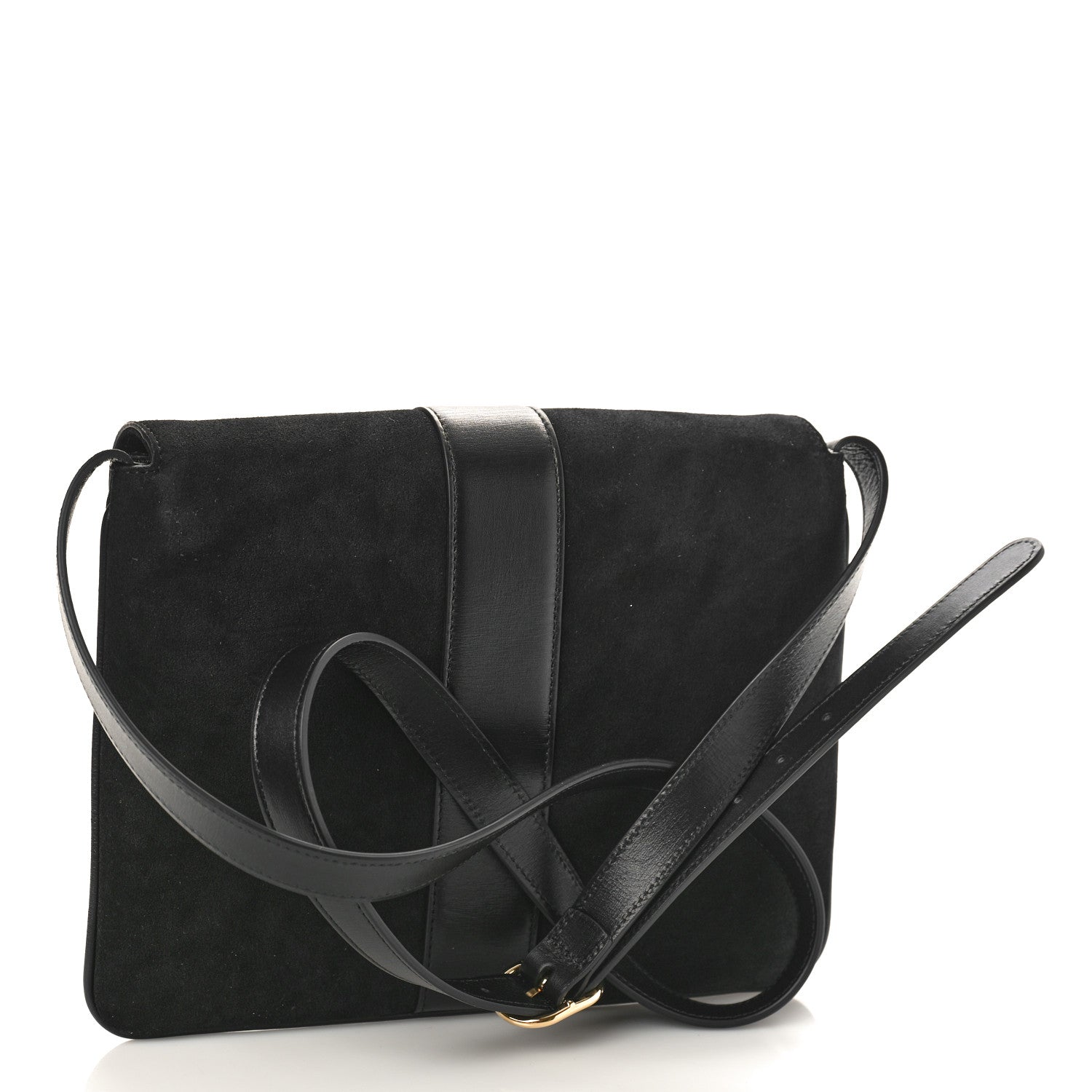 Gucci Suede Medium Arli Flap Shoulder Bag Black 2 of 11