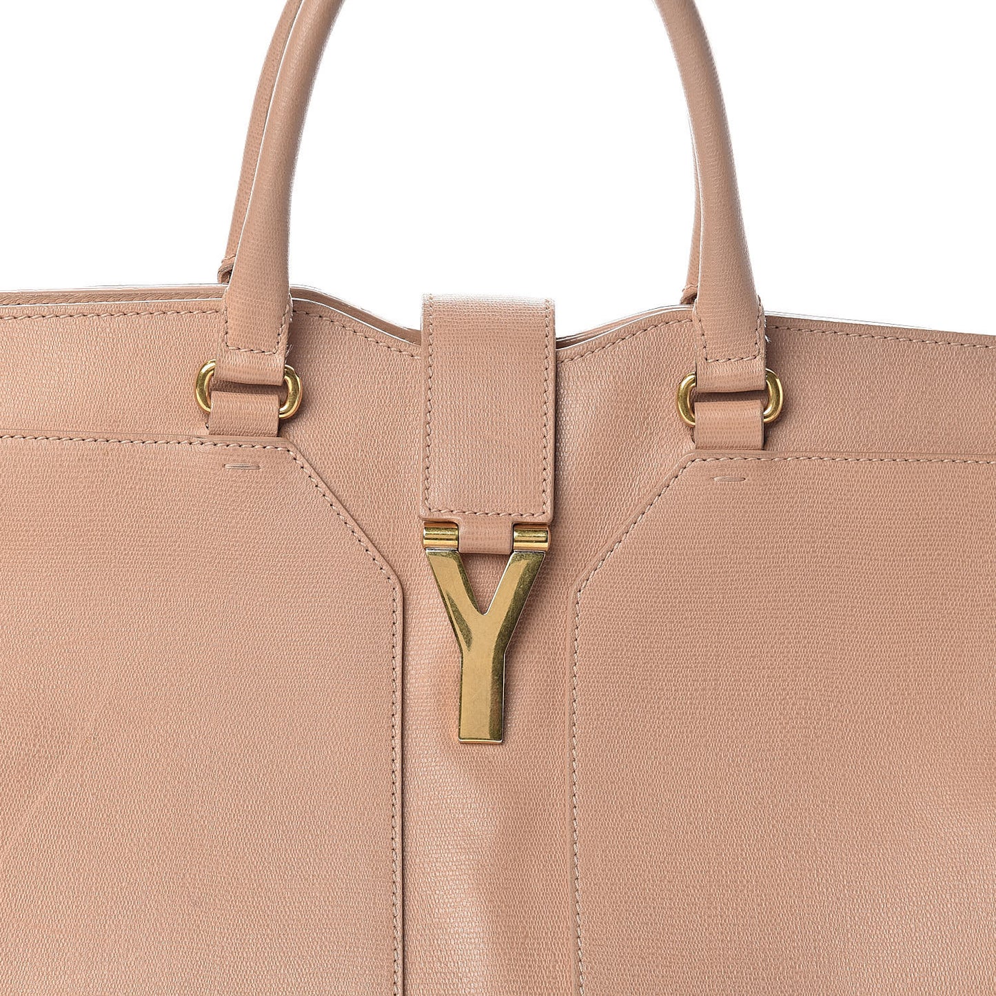 Textured Calfskin Large Cabas ChYc Beige
