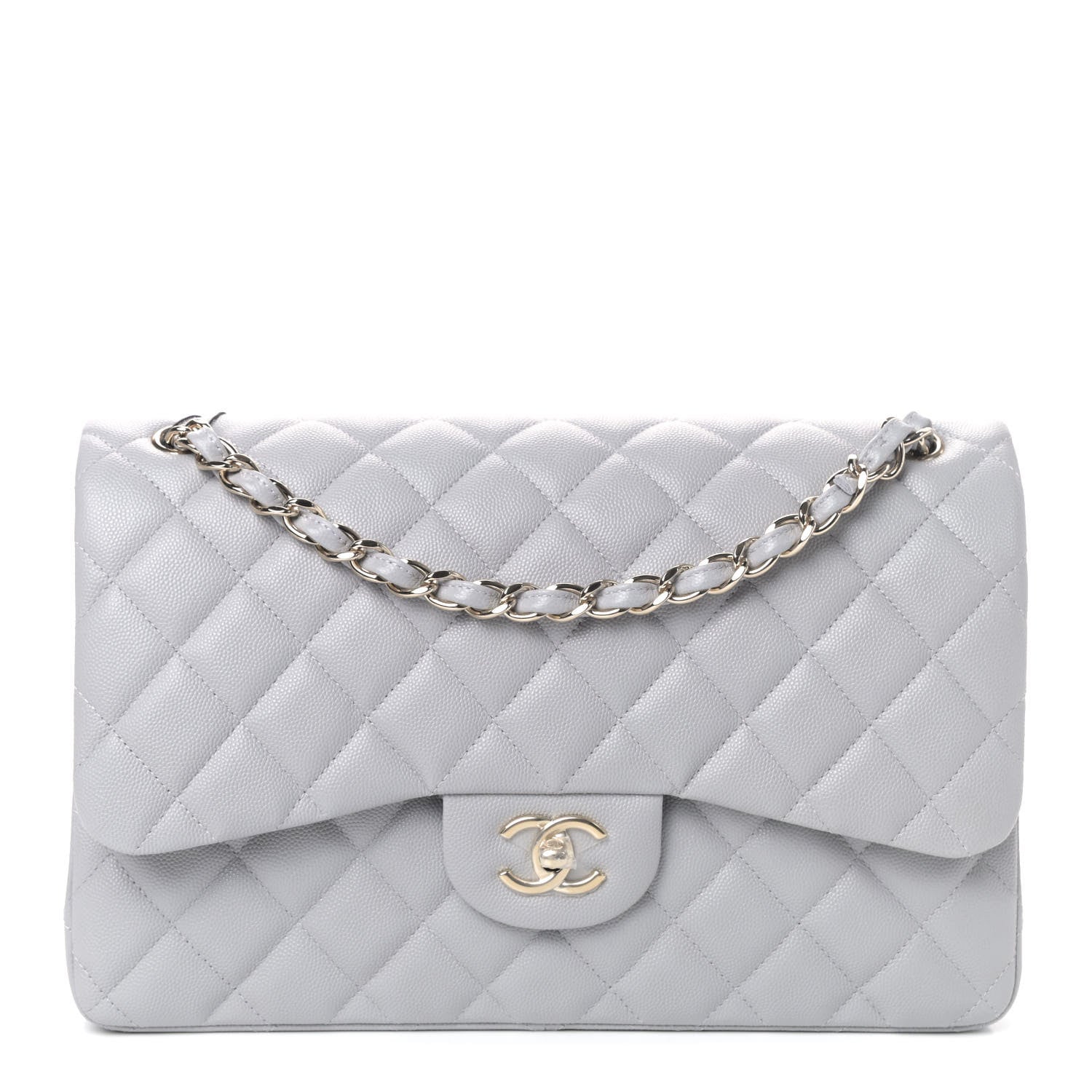 Chanel Caviar Quilted Jumbo Double Flap Grey 1 of 4