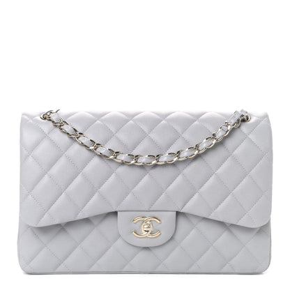 Chanel Caviar Quilted Jumbo Double Flap Grey 1 of 4