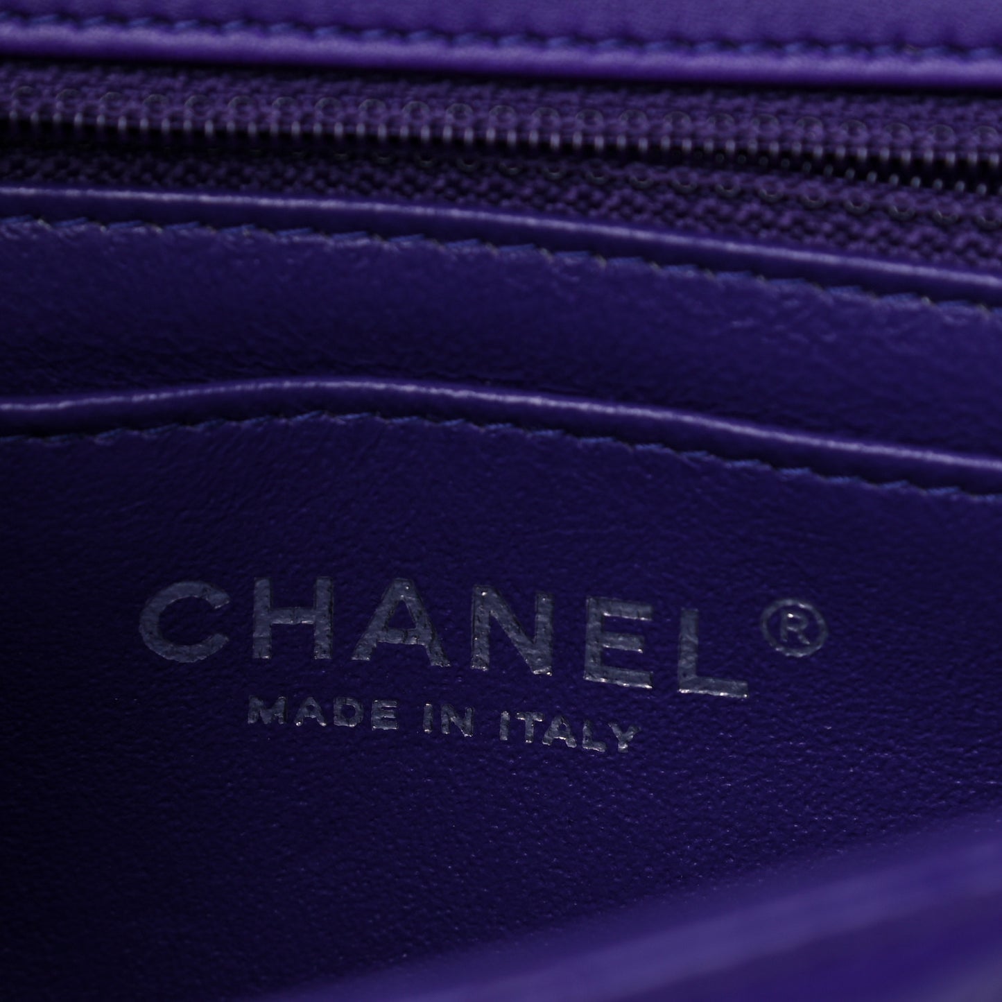 Patent Quilted Mini Rectangular Flap Purple