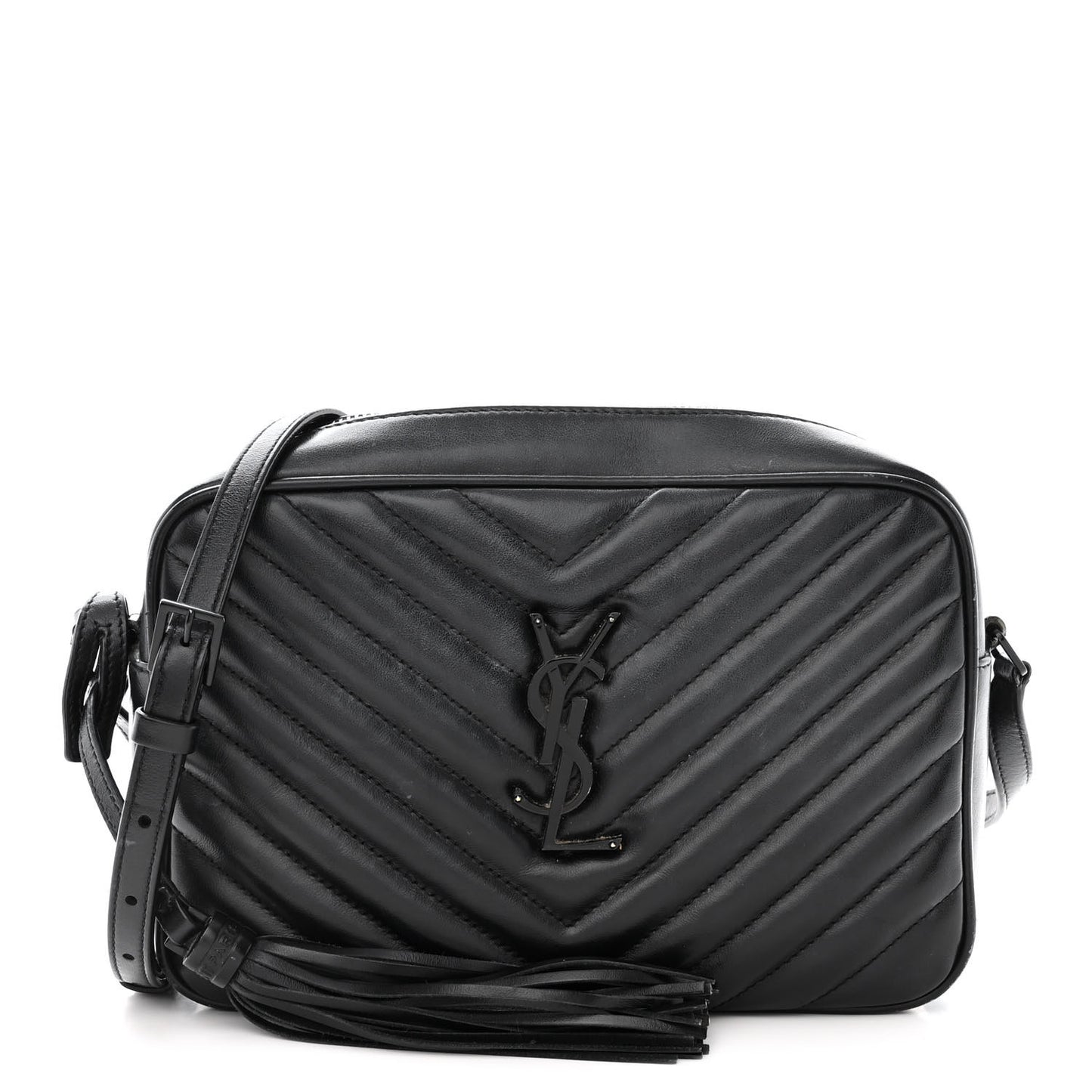 Calfskin Matelasse Monogram Monochrome Lou Camera Bag Black