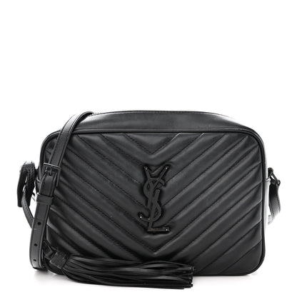 Saint Laurent Calfskin Matelasse Monogram Monochrome Lou Camera Bag Black 1 of 18