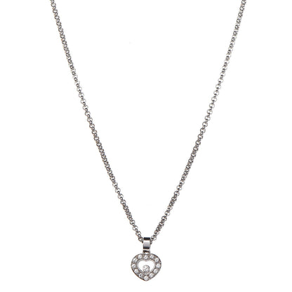Chopard 18K White Gold Happy Diamonds Heart Necklace 1 of 8
