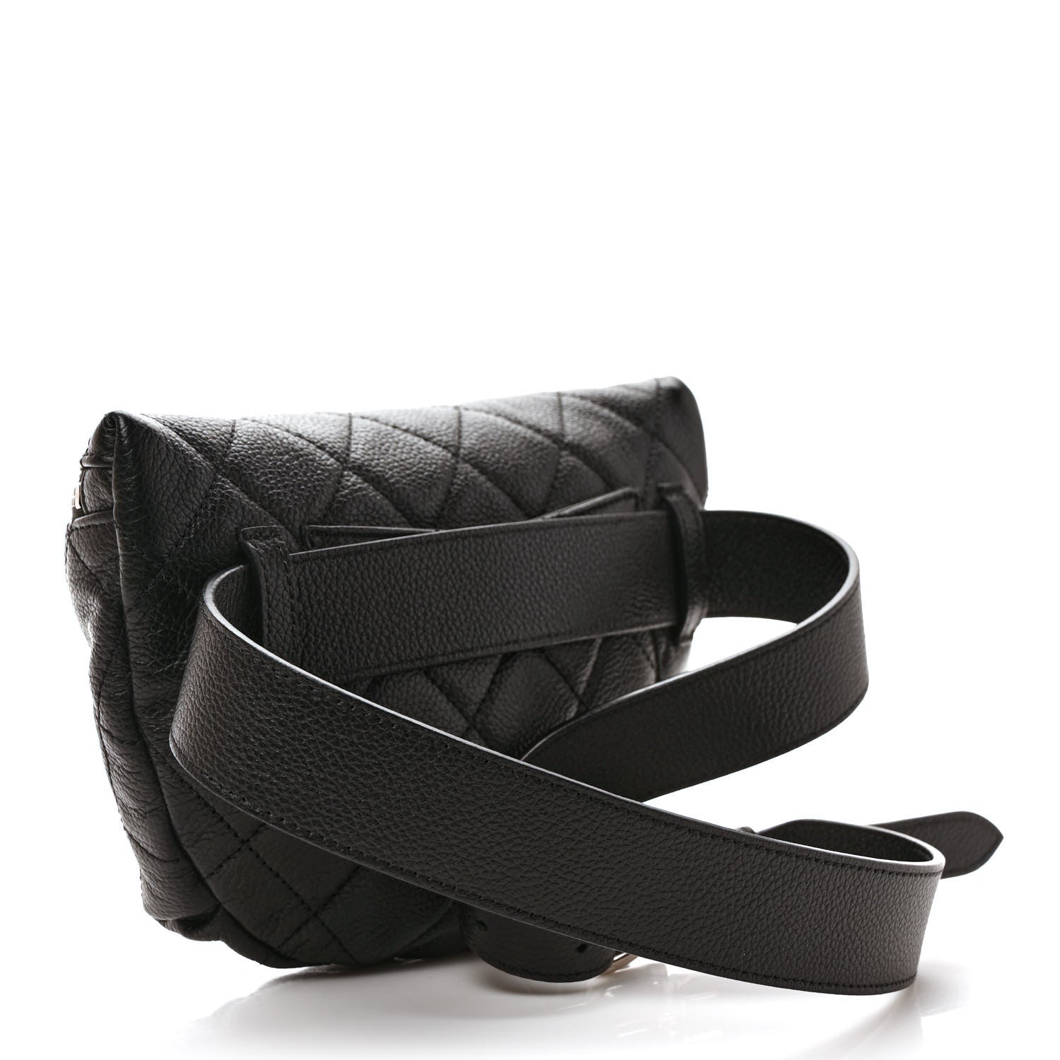 Chanel Grained Calfskin Quilted Waist Belt Bag Black 2 of 9