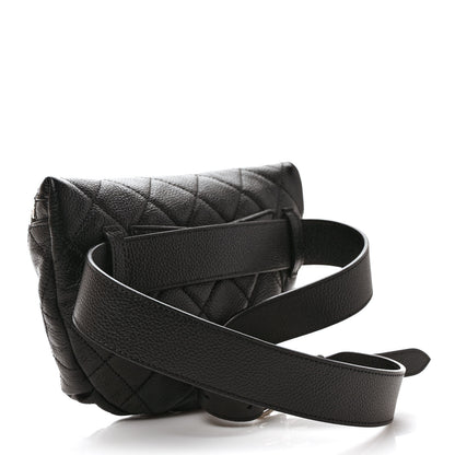 Chanel Grained Calfskin Quilted Waist Belt Bag Black 2 of 9