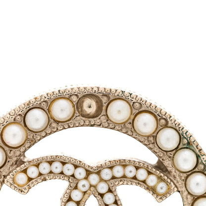 Chanel Pearl CC Round Earrings Gold 5 of 7