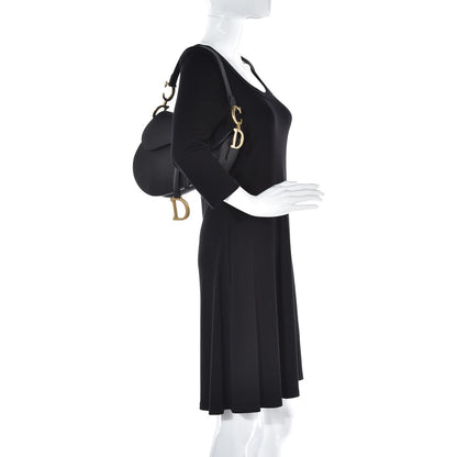 Christian Dior Grained Calfskin Saddle Bag Black 2 of 8