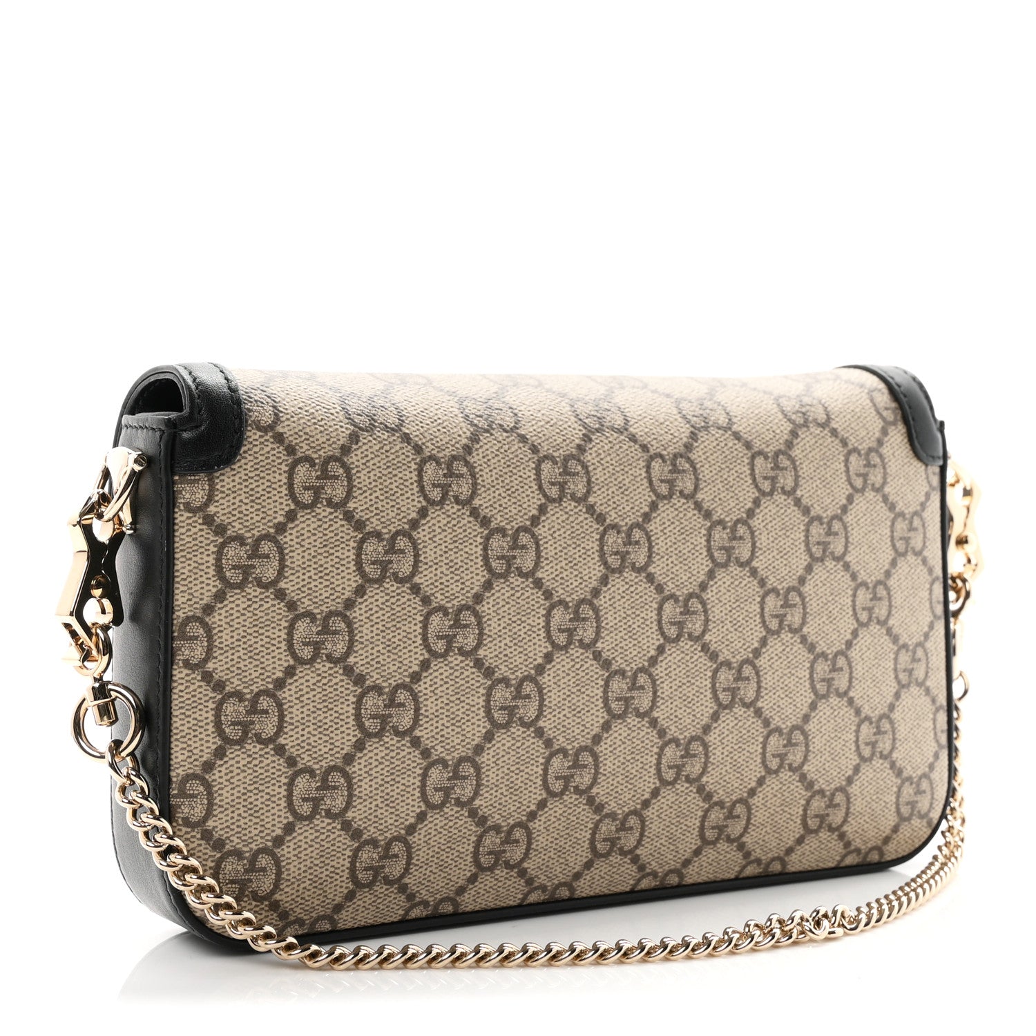 Gucci GG Supreme Monogram Azalea Calfskin Horsebit 1955 Mini Bag Beige Black 3 of 10