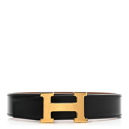 Hermes Box Togo 32mm H Belt 85 Black Gold 1 of 5