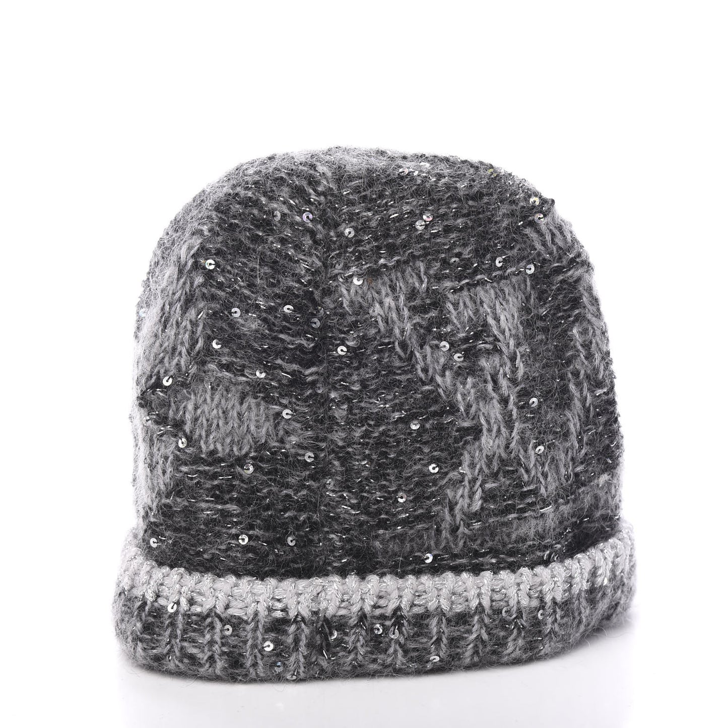 Monogram Glitter Sunset Beanie Hat Grey