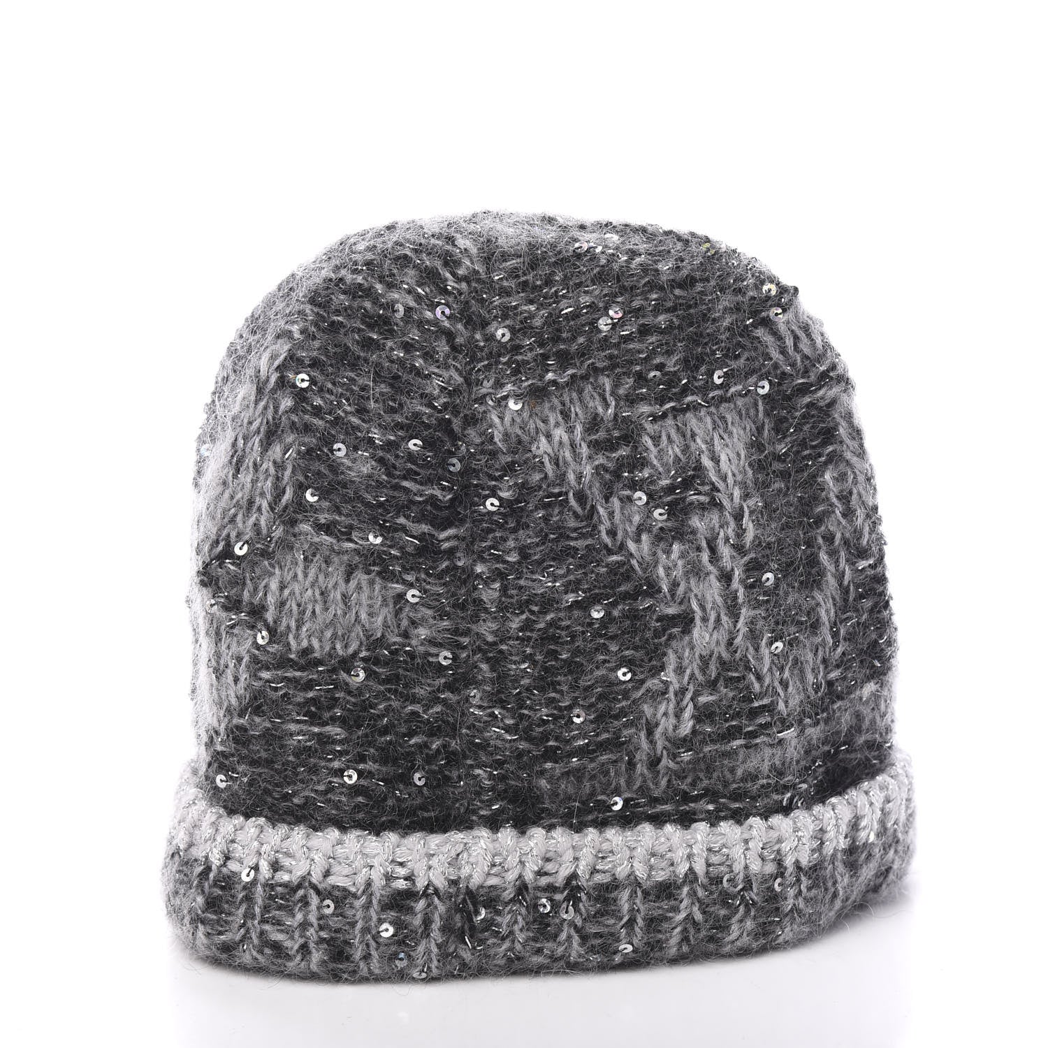 Louis Vuitton Monogram Glitter Sunset Beanie Hat Grey 2 of 4