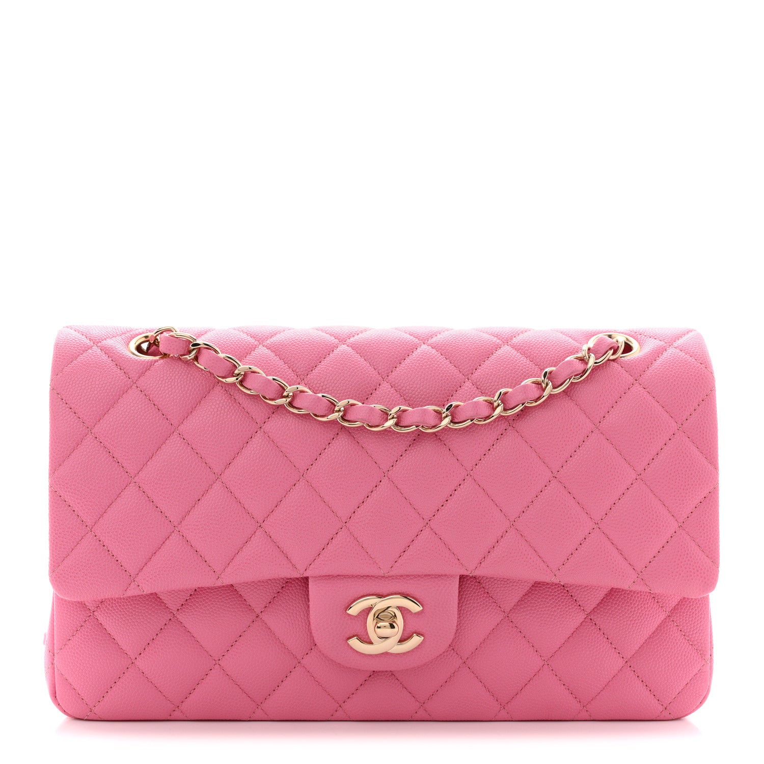 Chanel Caviar Quilted Medium Double Flap Pink 1 of 11