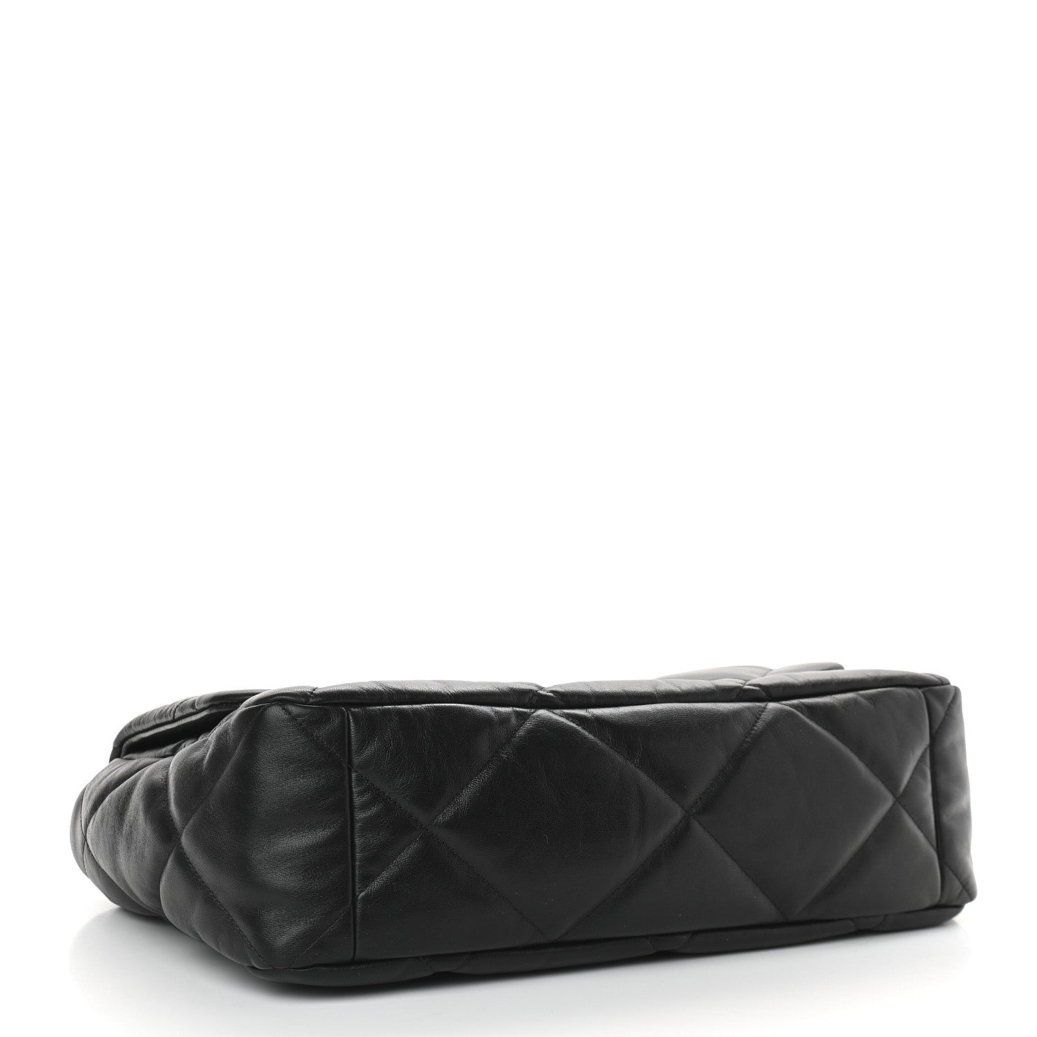 Chanel Shiny Goatskin Quilted Maxi Chanel 19 Flap Black 4 of 10