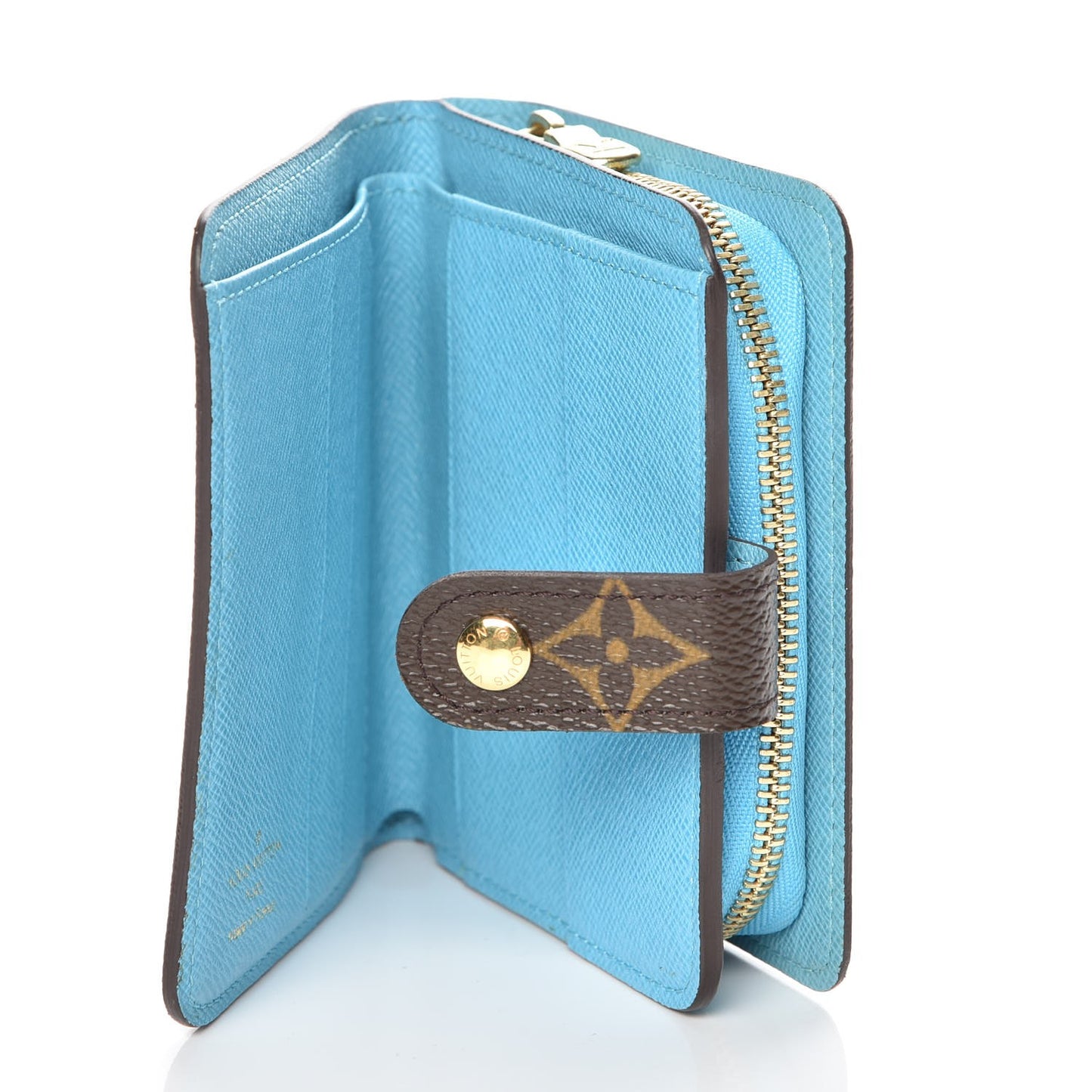 Monogram Groom Compact Zip Wallet Blue