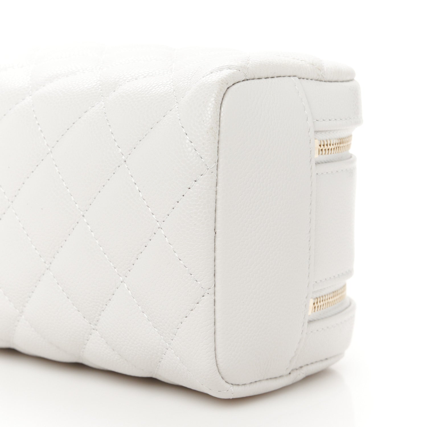 Chanel Caviar Quilted Toiletry Case With Chain Light Grey 11 of 12