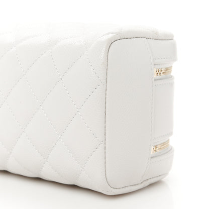 Chanel Caviar Quilted Toiletry Case With Chain Light Grey 11 of 12