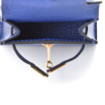 Hermes Tadelakt Mini Kelly Twilly Bag Charm Bleu Electrique 3 of 5