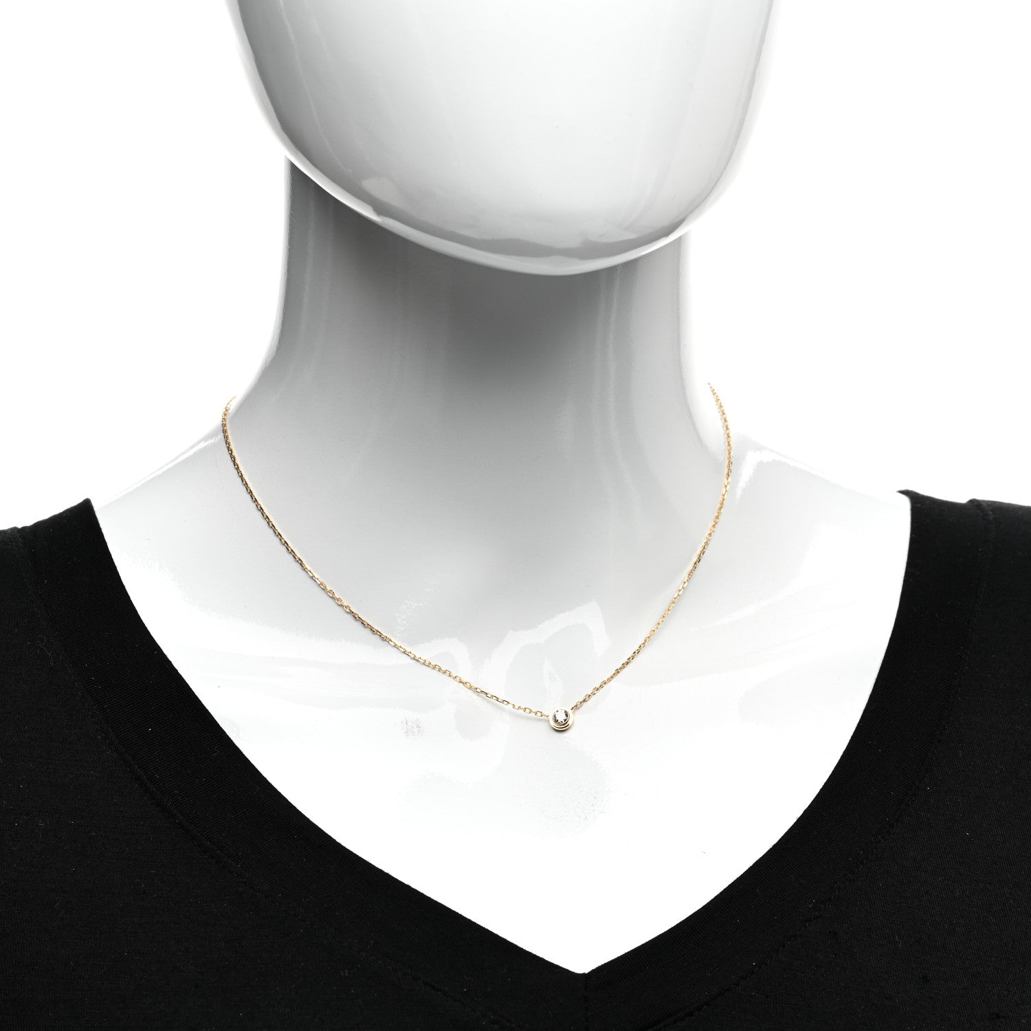 Cartier 18K Yellow Gold Diamond LM D'Amour Pendant Necklace 2 of 4