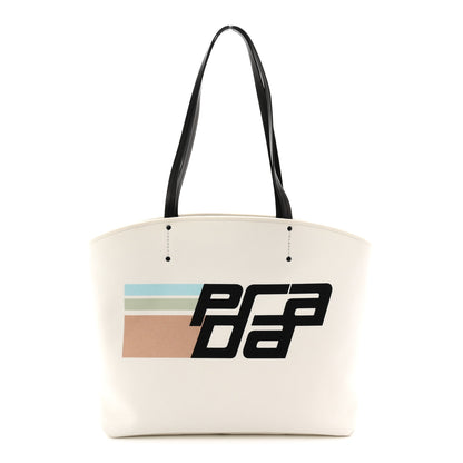 Prada Canvas Racing Logo Tote White 1 of 12