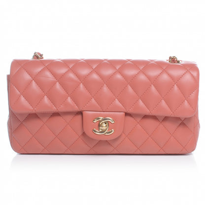 Chanel Lambskin Quilted East West Flap Coral 1 of 8