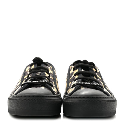 Christian Dior Canvas Leopard Print Embroidered Womens Walk'N'Dior Low Top Sneakers 39.5 Natural 6 of 18
