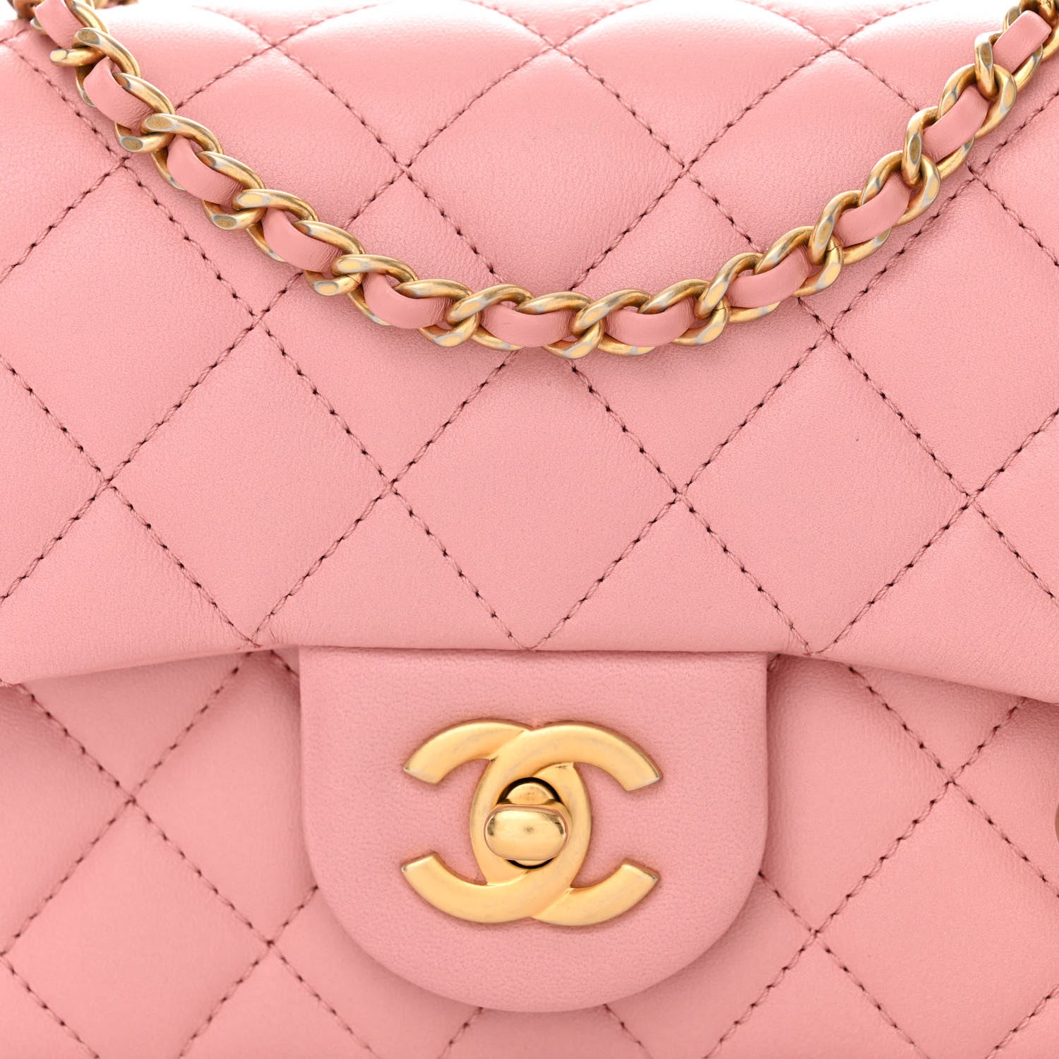 Chanel Lambskin Quilted Mini Pearl Crush Flap Pink 9 of 11