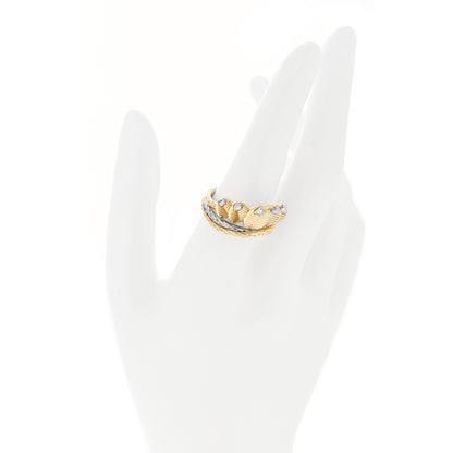 Cartier 18K Yellow White Gold Diamond Grain de Cafe Ring 57 8 2 of 5