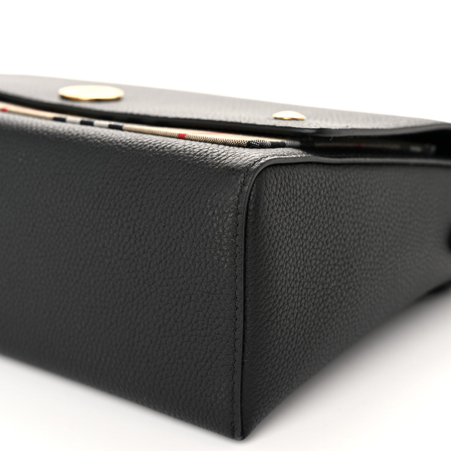 Grainy Calfskin Vintage Check Note Crossbody Bag Black
