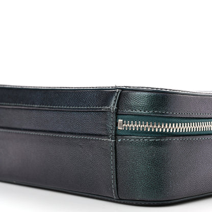 Chanel Iridescent Caviar Quilted Medium CC Filigree Vanity Case Dark Turquoise 10 of 13