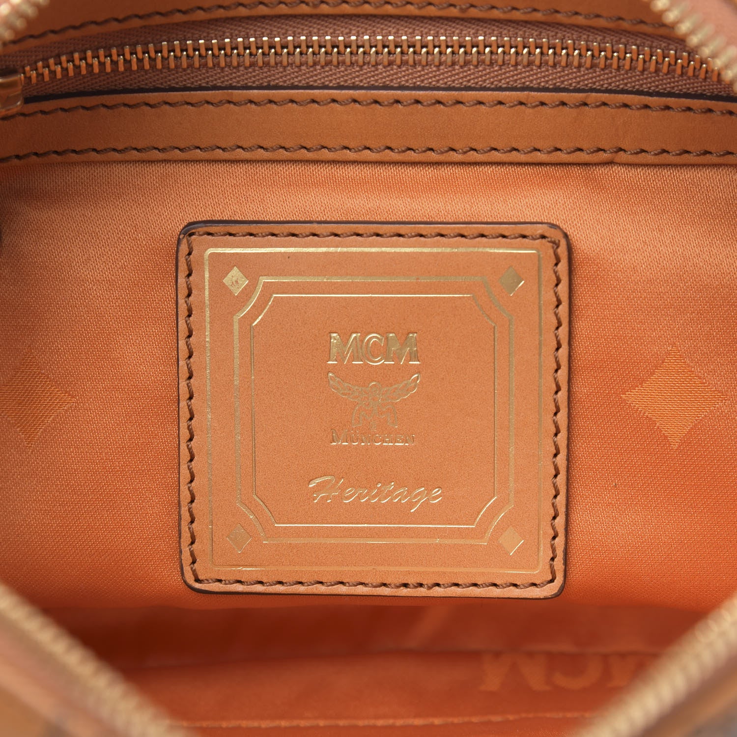 MCM Visetos Heritage Crossbody Bag Cognac 6 of 10