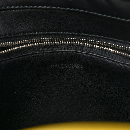 Balenciaga Shiny Day Calfskin Logo XS Triangle Duffle Jaune Black 6 of 10