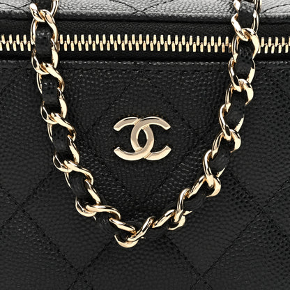 Chanel Caviar Quilted Mini Vanity Case With Chain Black 8 of 11