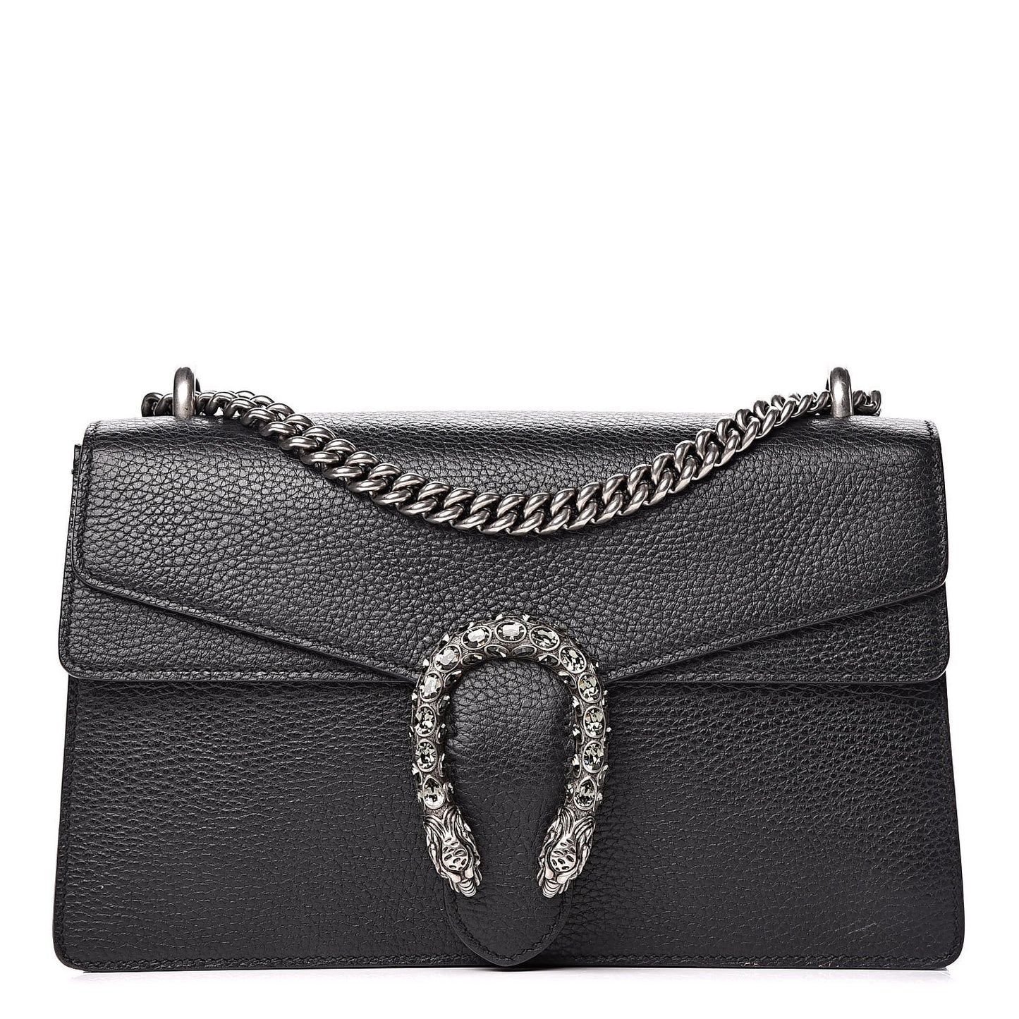 Pebbled Calfskin Small Dionysus Shoulder Bag Black