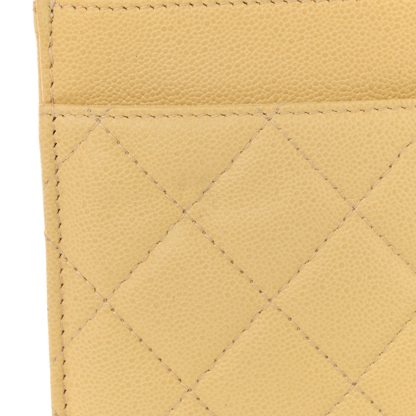 Caviar Quilted Studded CC Wallet on Chain WOC Yellow