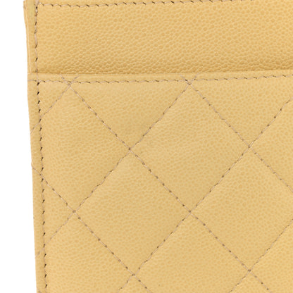 Chanel Caviar Quilted Studded CC Wallet on Chain WOC Yellow 13 of 15