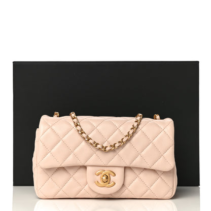 Chanel Lambskin Quilted Mini Rectangular Pearl Crush Flap Light Beige 11 of 11
