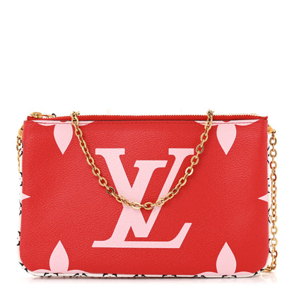 Louis Vuitton Monogram Giant Double Zip Pochette Rouge 1 of 10