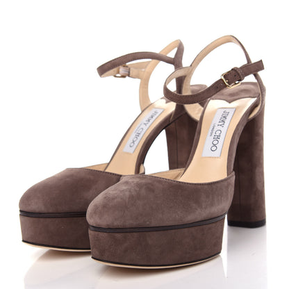 Jimmy Choo Suede Maple 125 Pumps 38 Stone 3 of 10