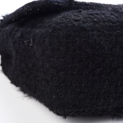 Chanel Tweed Faux Fur Patchwork Jumbo Single Flap Black 5 of 10